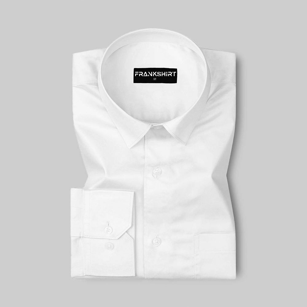 White premium satin shirt included in the 3-shirt combo