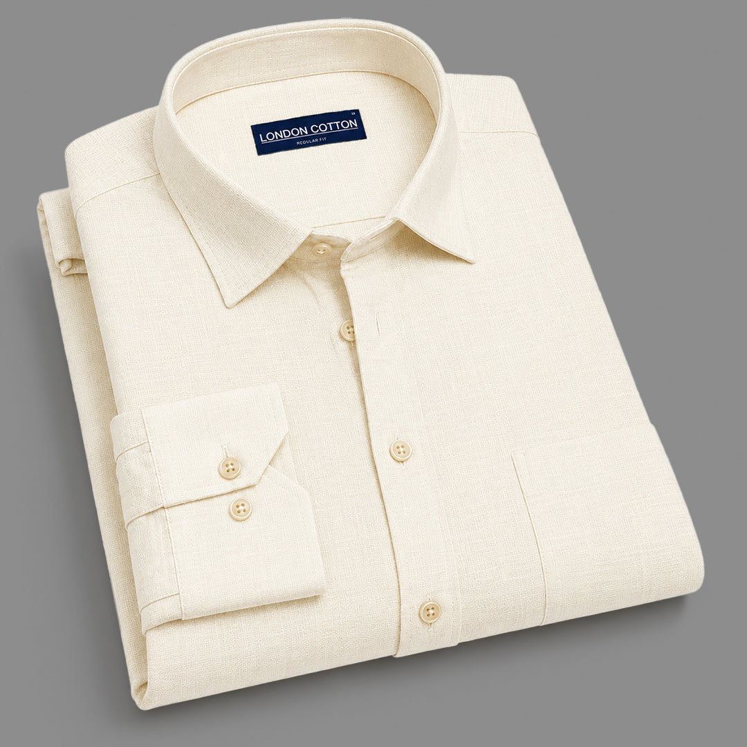 Textured Linen Shirts | Pack of 3 – Grey, Cream & Olive – included shirt 2 of 3