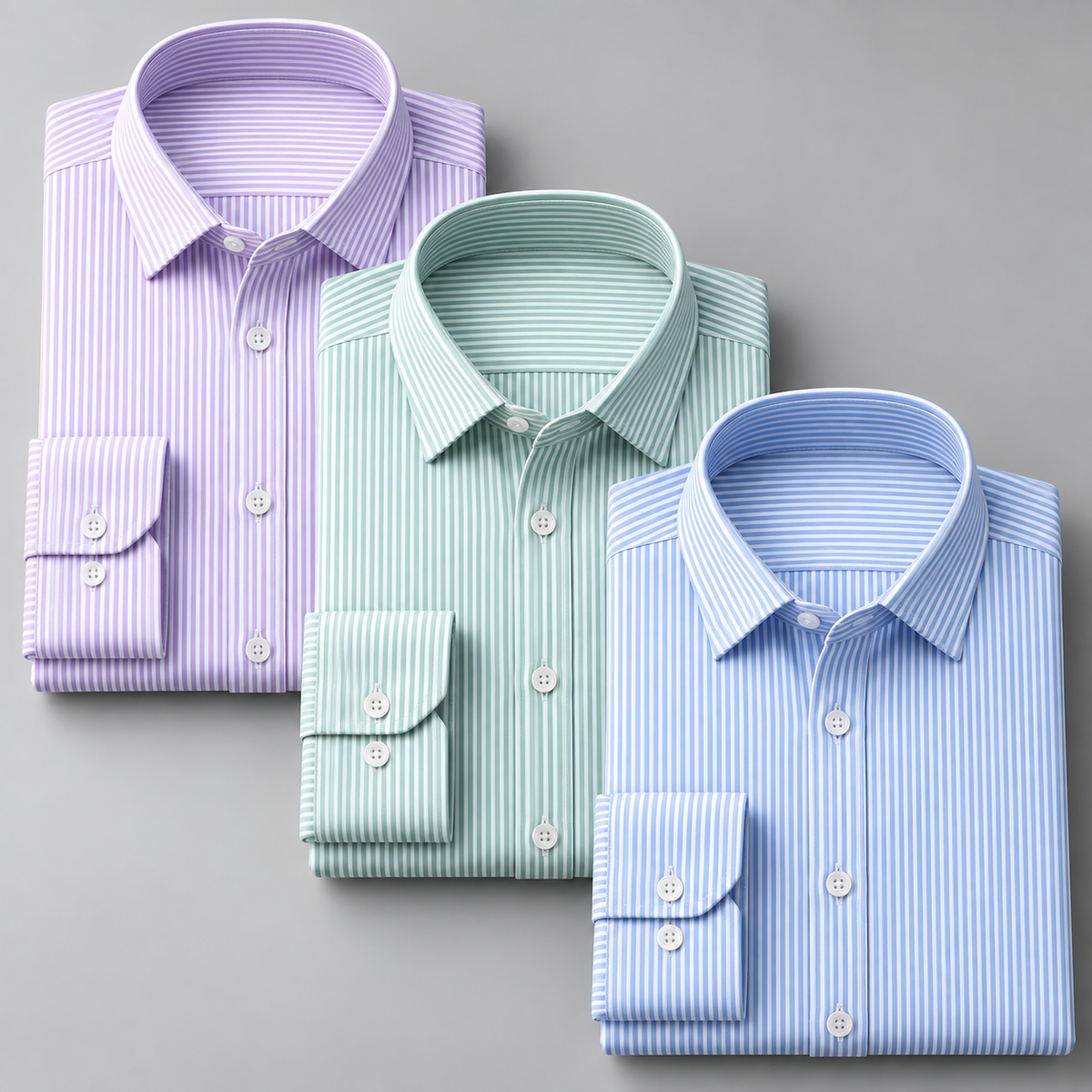 Men’s Premium Stripe Collection – Pack of 3 | Purple + Light Green + Sky Blue